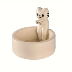 Handmade kitten candle holder
