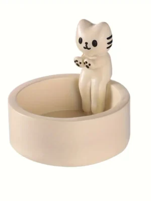 Handmade kitten candle holder